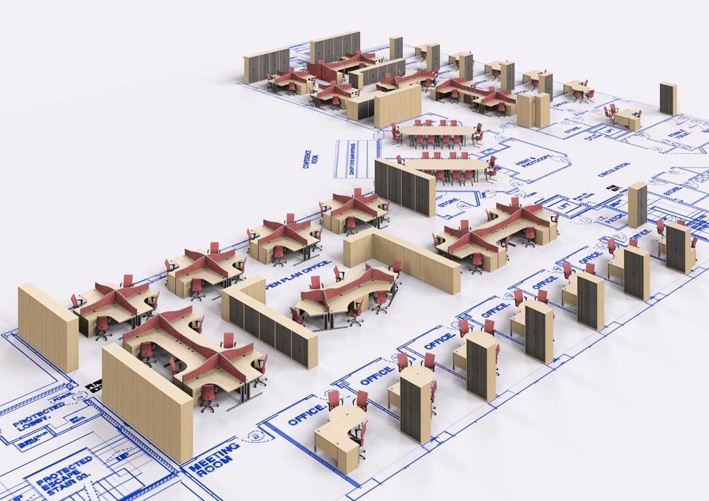 3D office plans