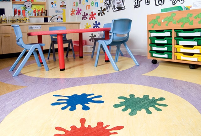 safety flooring in classroom